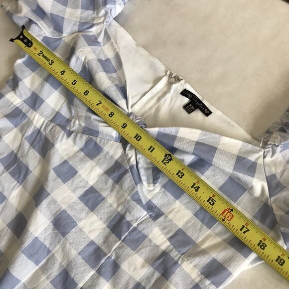 City Triangles Blue White Gingham Dress Puff Sleeve Mini Plus Size‎ 2XL - Picture 7 of 10
